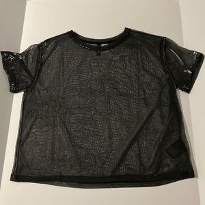 Black silver mesh size medium t shirt